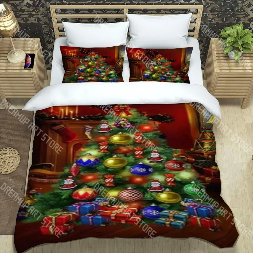 2026 C-Christmas Dwarf Fashion Print Three-piece Set For Children Or Adults Quilt Cover Pillowcase Bedding Set Birthday Gift