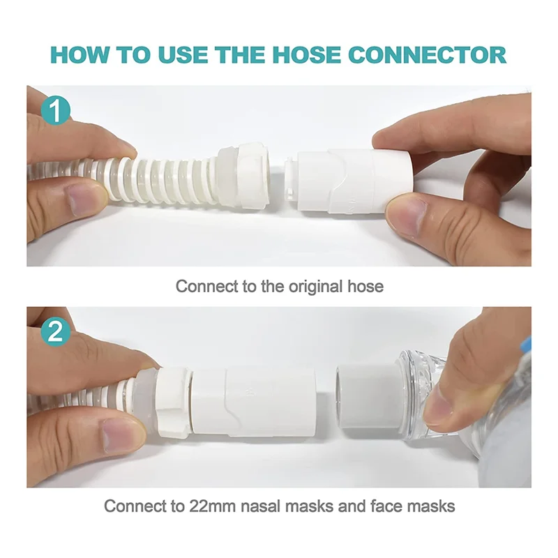 HOT For AirMini Pro Hose Connector Connect AirMini Hose to Any 22 mm Nasal Mask or Full Face Mask Model 2Pc