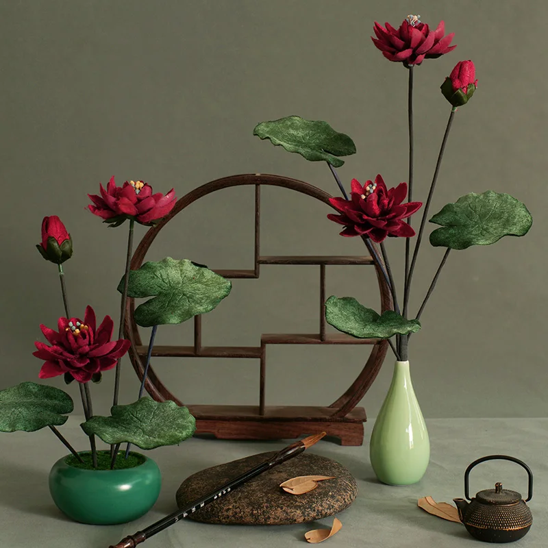 

Classical Flannel Artificial Plants for Decoration Lotus Simulation Flower Home Livingroom Ornaments Fake Flower Art Decoration