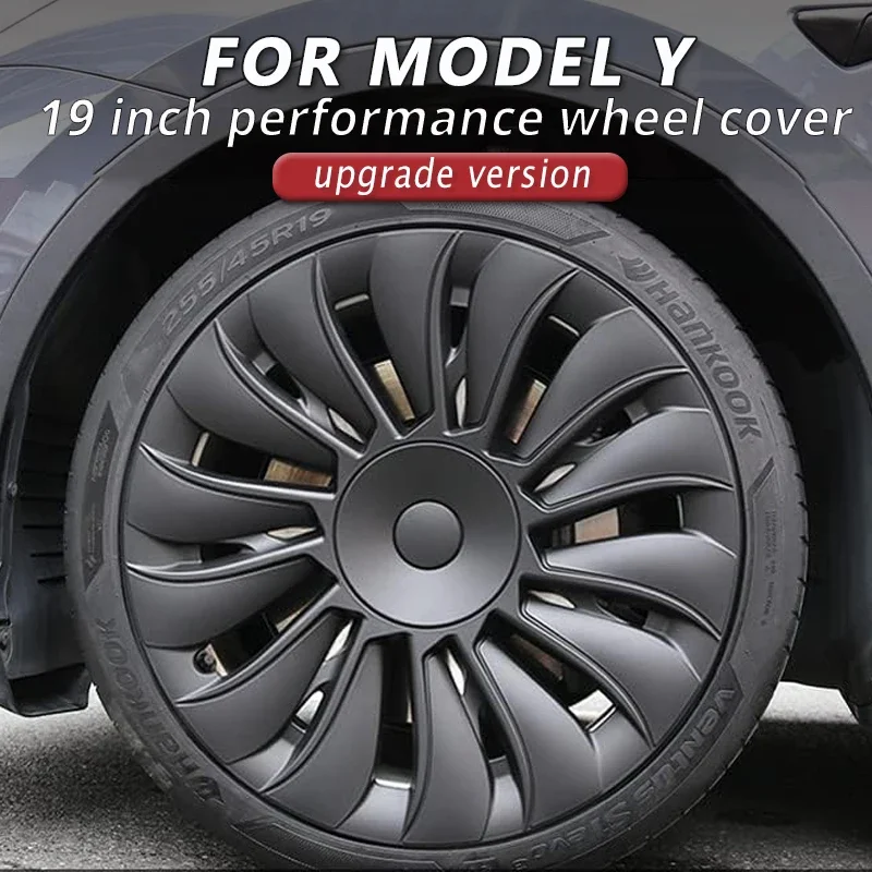 4PCS 19 Inch Hub Cap Performance for Tesla Model Y Wheel Caps Automobile Replacemen Hubcap Full Rim Cover Accessories 2018-2024