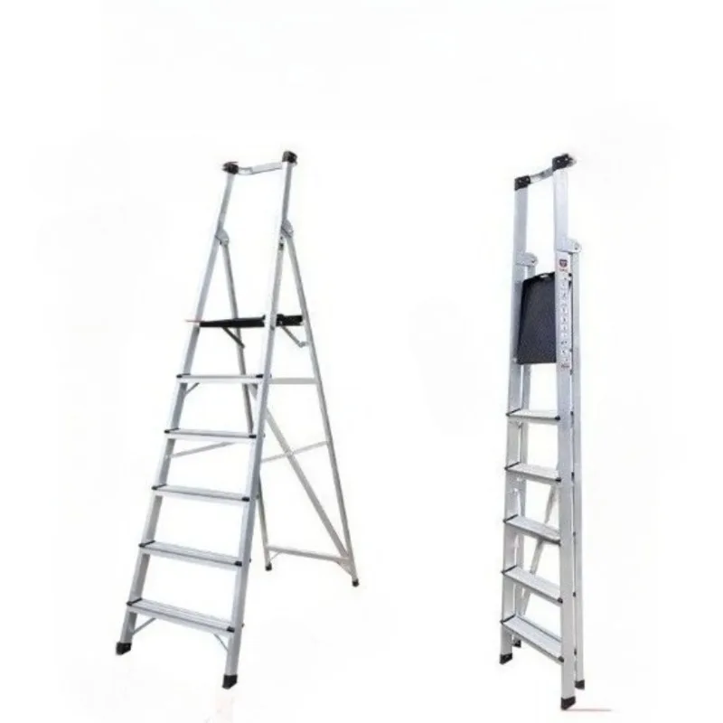 

Aluminum alloy fence safety platform ladder mobile storage engineering ladder folding telescopic aerial work herringbone ladder
