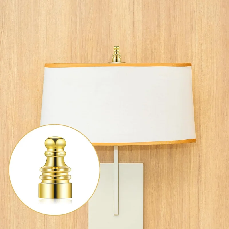 4 Pcs Solid Lamp Finials Shade, Gold Finial Holder Decorative 1 Inch Screw