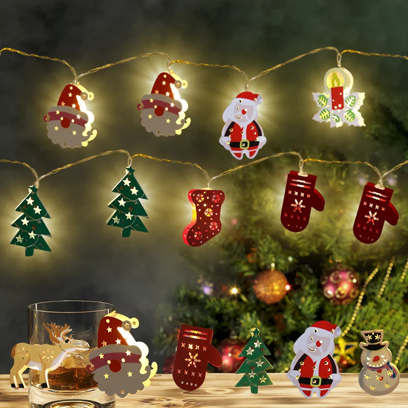 

1.5/3m Christmas Tree LED String Light Santa Claus Xmas Tree Hanging Ornaments Christmas Decor Home 2025 Navidad New Year Gifts