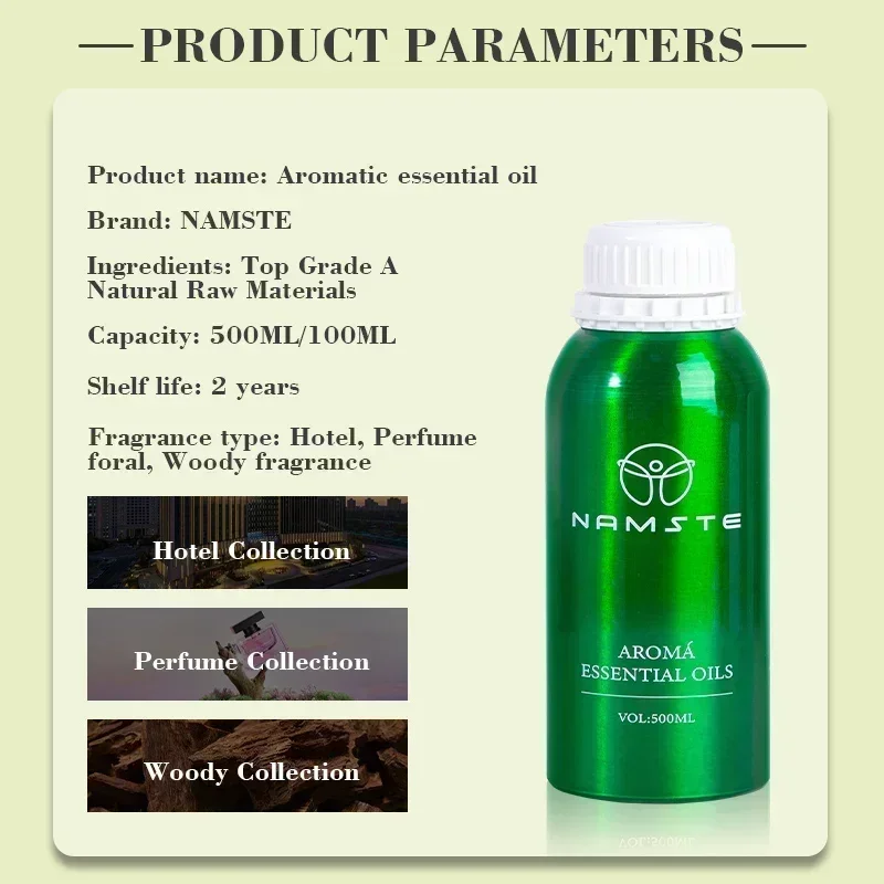 Namste 500ML Hugo Boss aceites esenciales difusor de Aroma aromatizante purificador de aire Perfumes para el hogar artículos esenciales para