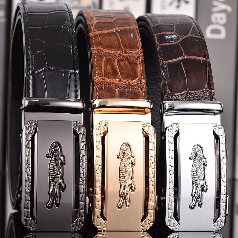 Casual Alligator Pattern Business Leather Belt PU Leather Vintage Waistband Luxury Design Waist Strap For Man