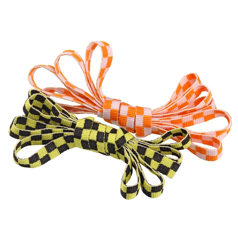 Black White Checkered Flat Shoelaces Mosaic Grid Printed Decorative Laces for Men Women Sneaker Accessories