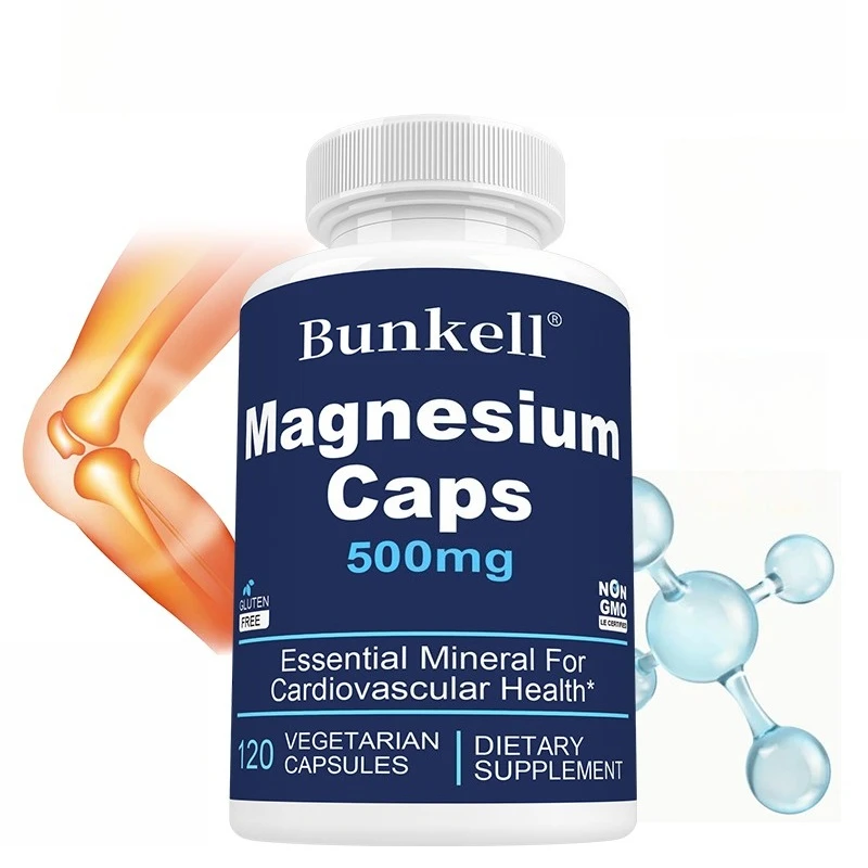 

Магниевые капсулы, 500 мг, 3 пакетика в 1, добавка для здоровья сердца, здоровых костей, поддержки метаболизма, 120 вегетарианских капсул