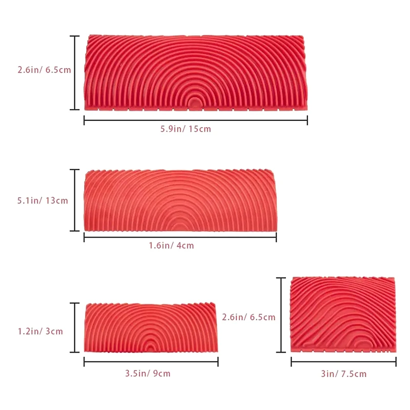 2Pcs/set Home Decoration Art Embossing DIY Graining Rubber Roller Brush Painting Tools Imitation Wood Graining Wall Painting