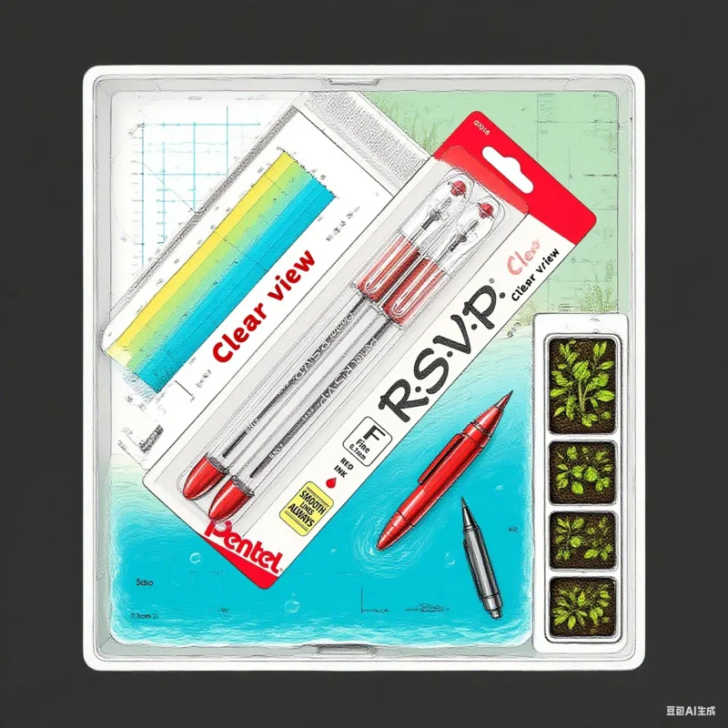 Fine Line Ball Pen 0.7mm: 2-with Vivid Red Ink Cartridge