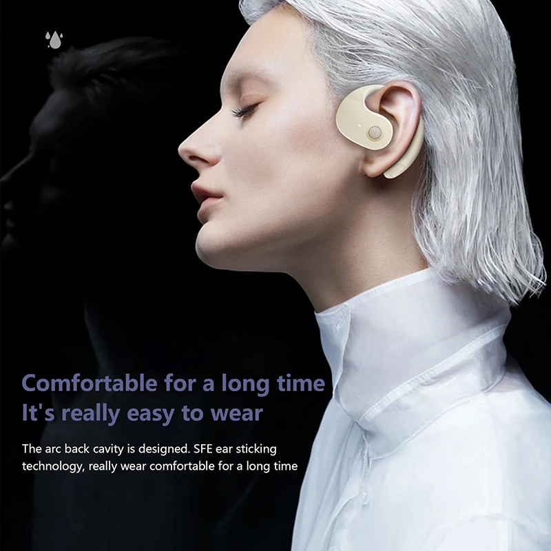 Kleine Kokosnoot Bal By01 Draadloze Bluetooth 5.3 Oortelefoon Oorhangende Oortelefoon Niet In Oor Intelligente Ruisonderdrukking Hoofdtelefoon