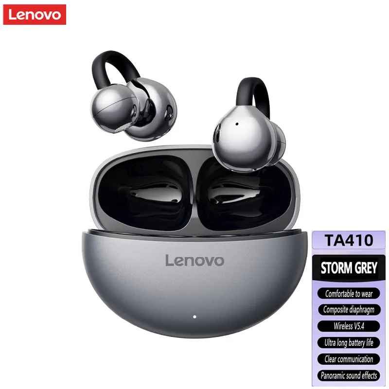 Lenovo Draadloze Bluetooth 5.4-oortelefoon TWS Panoramische geluidseffecten Ultra lange batterijduur Koptelefoon Comfortabel om te dragen TA410