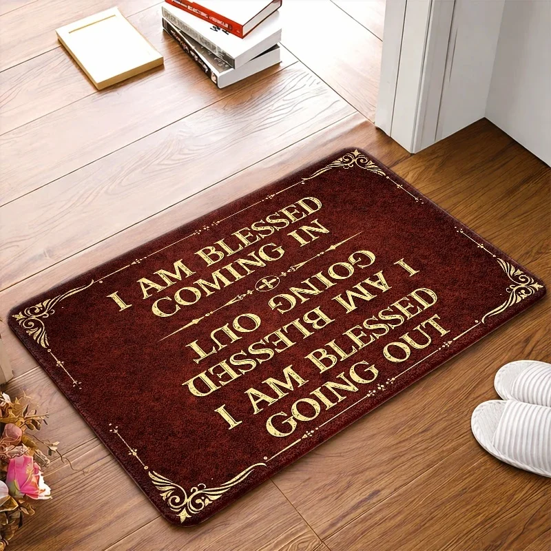 1pc/2pcs/3pcs I AM BLESSED Rug Suitable for -Room Use, Machine-Washable with I AM BLESSED Lettering, Soft Mat Suitable for Liv