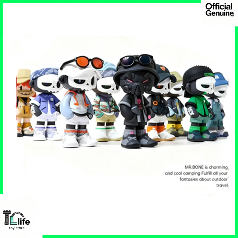 Mr.Bone 4th Generation Camping Series Blind Box Trendy Toys Mystery Box Anime Figures Desktop Model Designer Doll Suprise Gifts