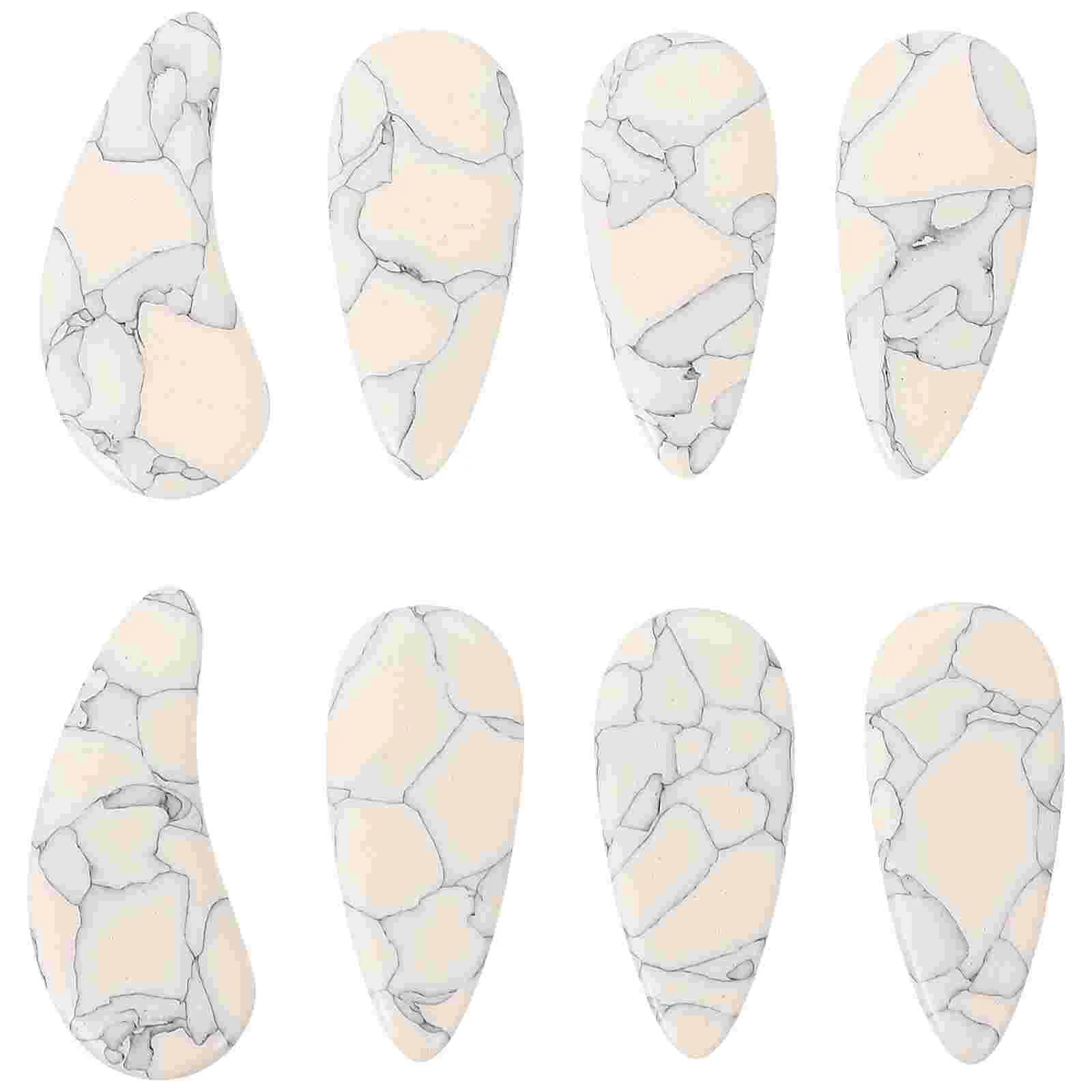 

8 Pcs Kids Fake Nails Guzheng Finger Picks Small Wearable Instrument Pipa Covers White Protectors Child