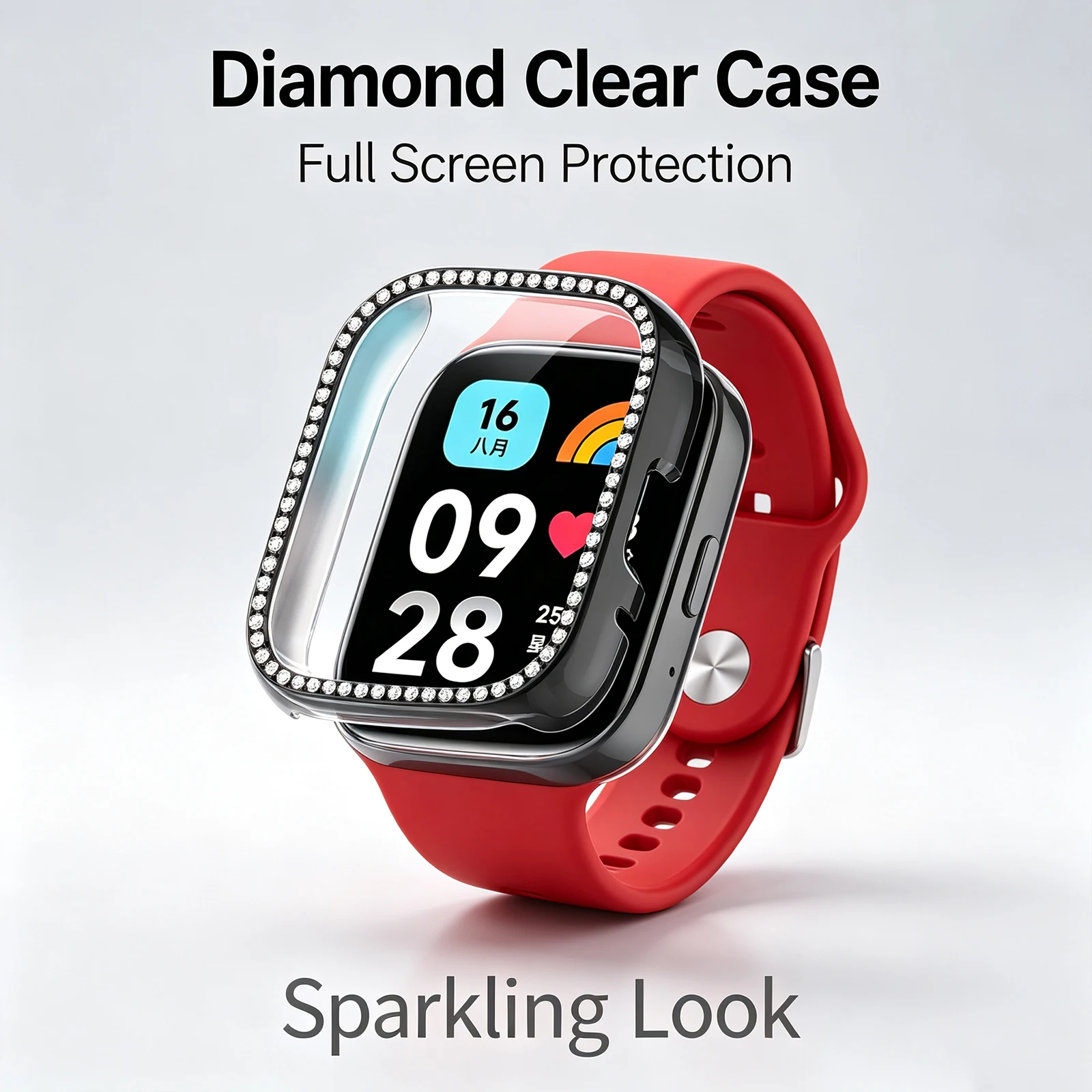 PC Diamonds Protection Case For Redmi Watch 3 Lite Smart Watch Cover All-Around Bumper For Redmi Watch 3  Active Accessories