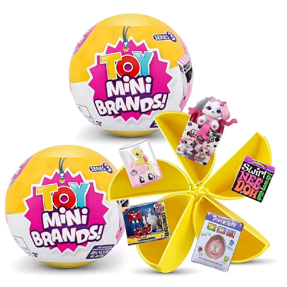 Zuru 5 مفاجأة لعبة الماركات الصغيرة سلسلة 3 كرات صفراء جديد غامض صندوق أعمى سلسلة 3 كيتي الكرة لعبة صغيرة أصلية صغيرة #3