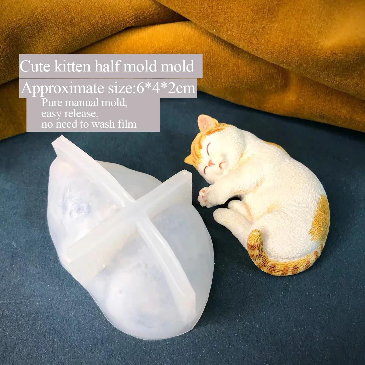 

3D Cat Mold for Aromatherapy Plaster, Cute Little Cat, Silicone Mill, Handmade, DIY, exclusive, 3-Dimensional