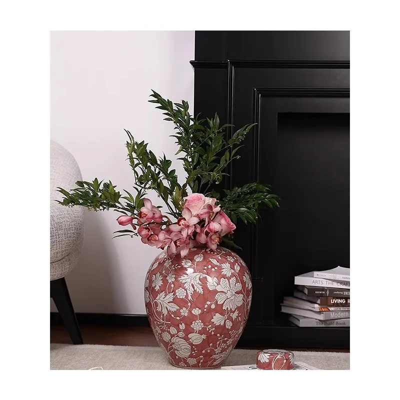 แจกันเซรามิกสำหรับตกแต่งบ้าน สไตล์โมเดิร์นเรียบง่าย กระถางดอกไม้ งานศิลปะทำมือ ของตกแต่งห้องนั่งเล่น ห้องนอน ของประดับตกแต่งกลางโต๊ะ