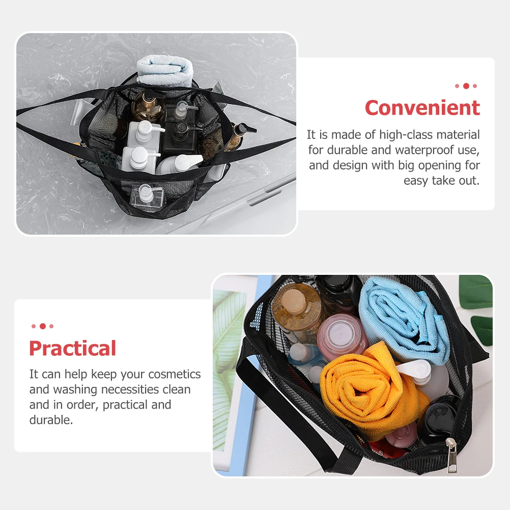 Mesh Design Toiletry Bag Lightweight Waterproof Travel Carrying Bag Large Capacity Multi-Grid Makeup Container