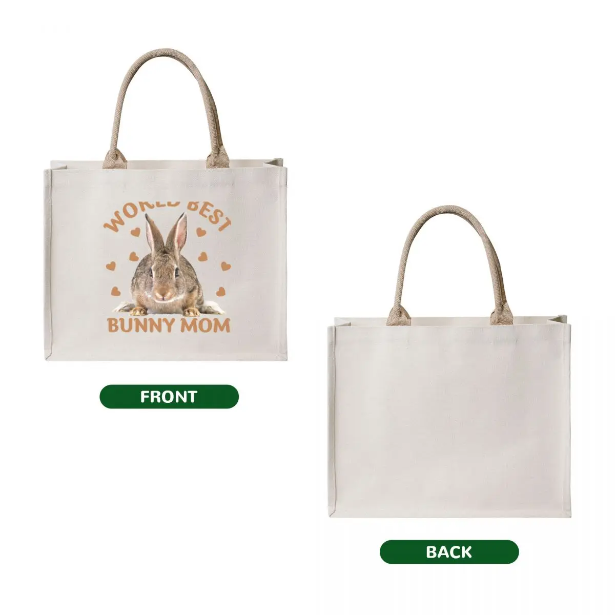 World best bunny mom, best mom Tote Bag Lady bags custom canvas bag shoping bag