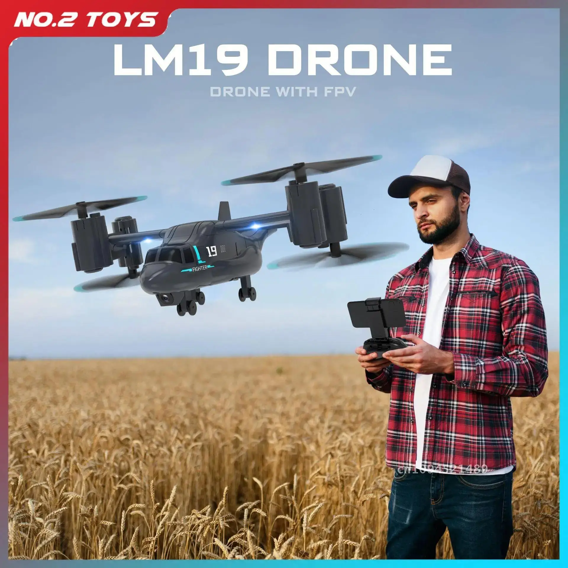 480P Remote Control Helicopter Drone Fighter Uav Land Air Mode Aircraft Brushless Motor Rc Aircraft for Children Kids Plane Toys