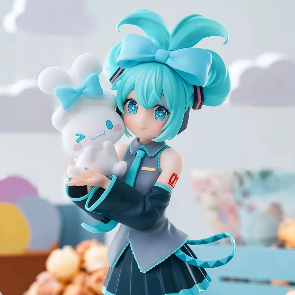 Hot 21CM Anime Hatsune Miku X Cinnamoroll Figure Anime Peripheral Collectible Models Decorative Decorations Children Kawaii Gift