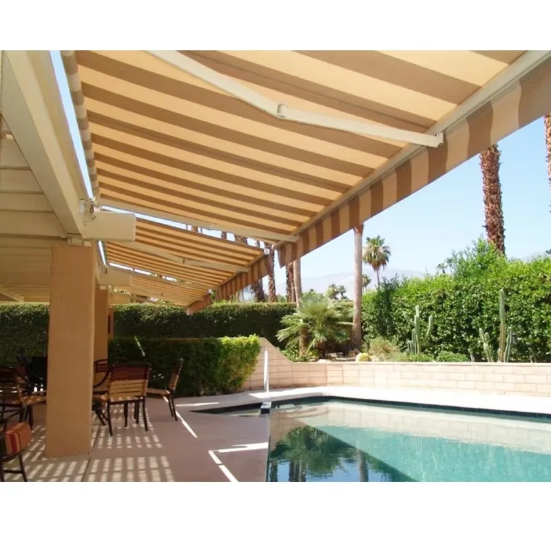 Heavy Duty Open Sunshade Awning Motorized or Manual Operation Retractable Awning Folding Arm Awning