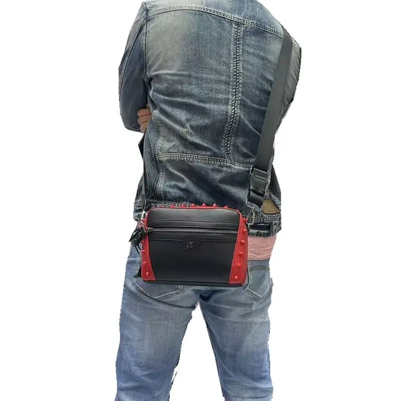 2025 Y3 PPCLEE حقيبة ساعي PU للرجال والنساء، حقيبة كروس ببرشام للتنقل في الهواء الطلق والملابس اليومية غير الرسمية #3