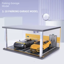 Acrylic Dustproof Display Cabinet, Car Model Parking Lot, Simulated Garage Storage Box, 1: 18