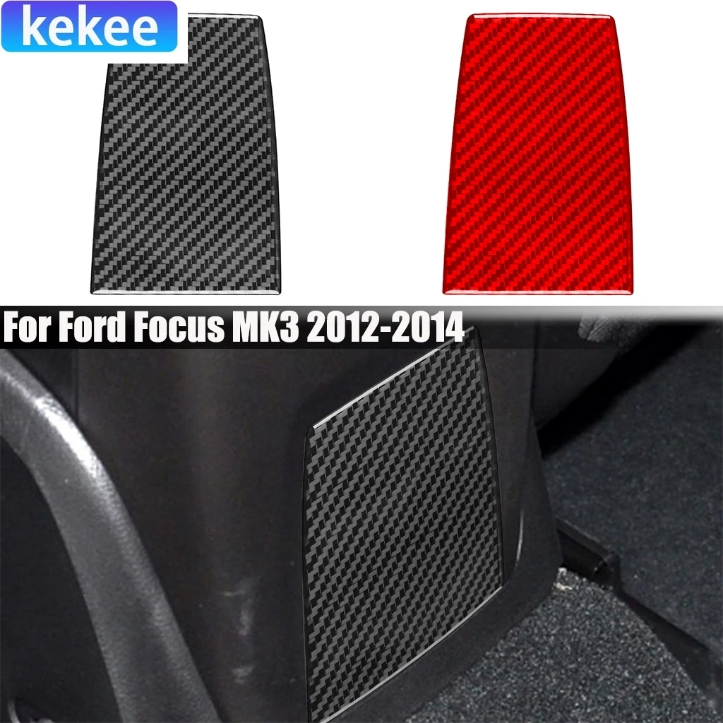 

Carbon Fiber Car Accessories Rear Center Storage Decorative Modified Interior Trim Cover Sticker For Ford Focus MK3 2012-2014