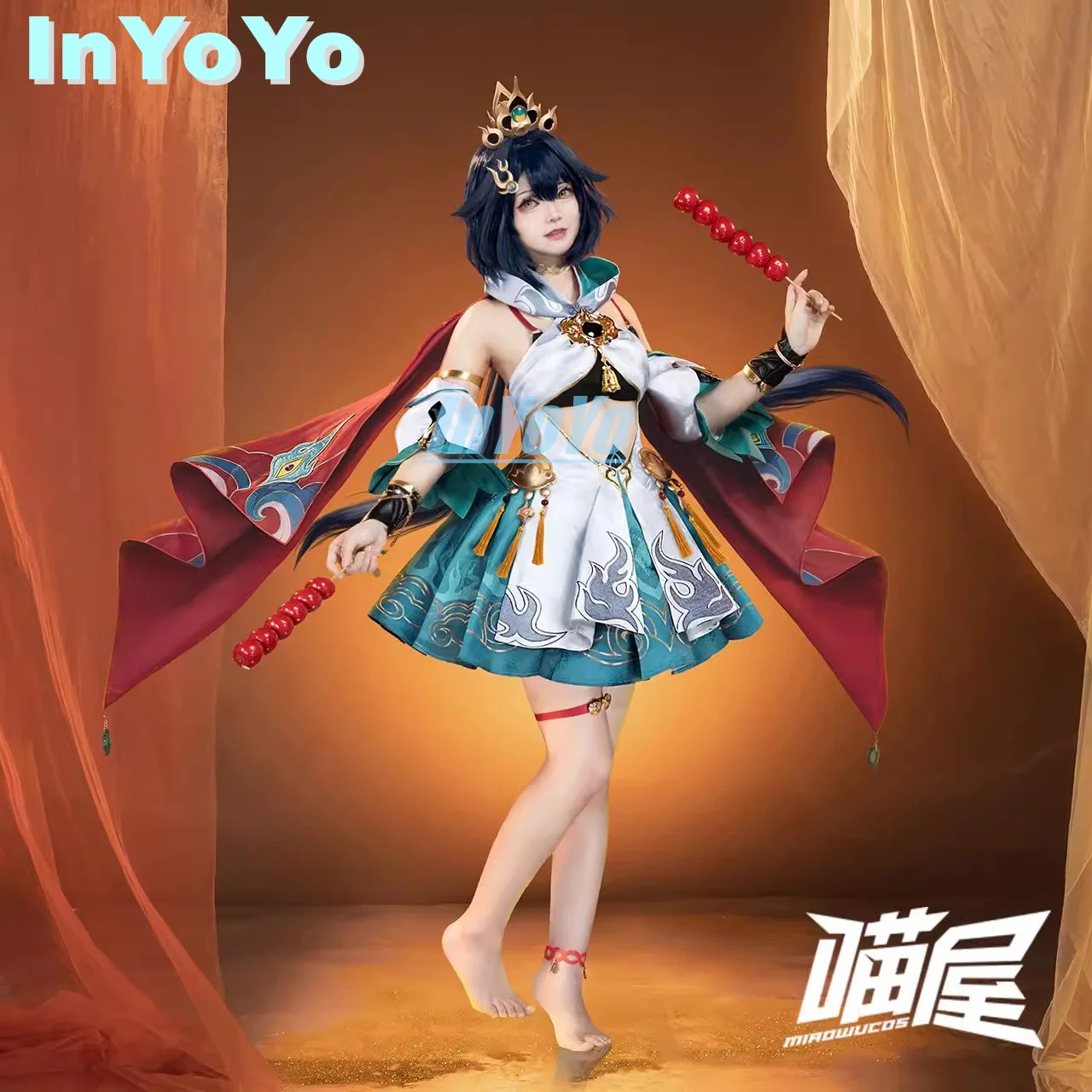 

InYoYo Yunli Cosplay Costume Honkai: Star Rail Lovely Dress Uniform Wigs Game Suit Halloween Party Outfit Women Play Role Clothi