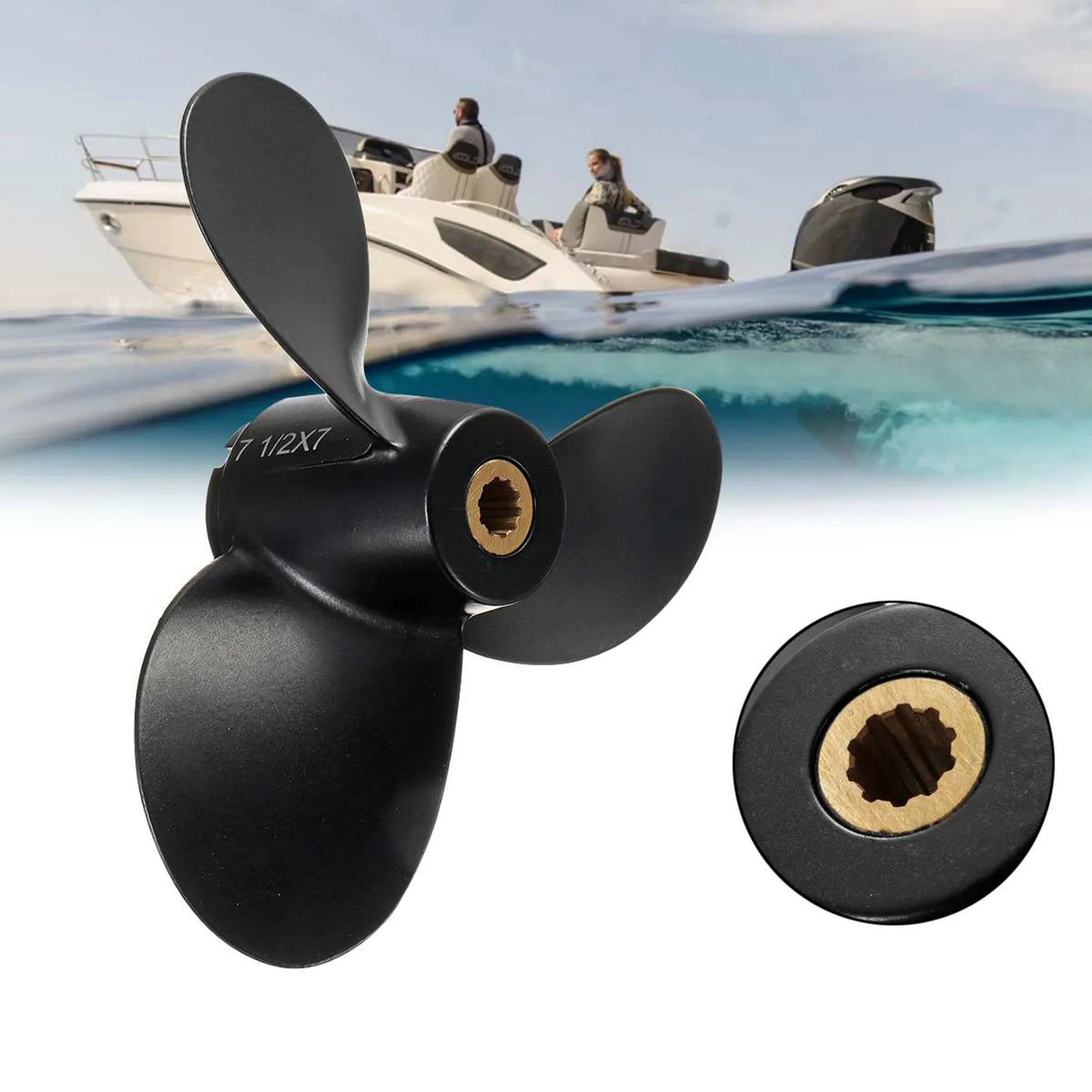 

2Pcs 7 1/2 X 7 Ship Engine Propeller 3-Blade Rotary Paddle 58110-91Jn0-019 For Suzuki Outboard Engine 4-6Hp