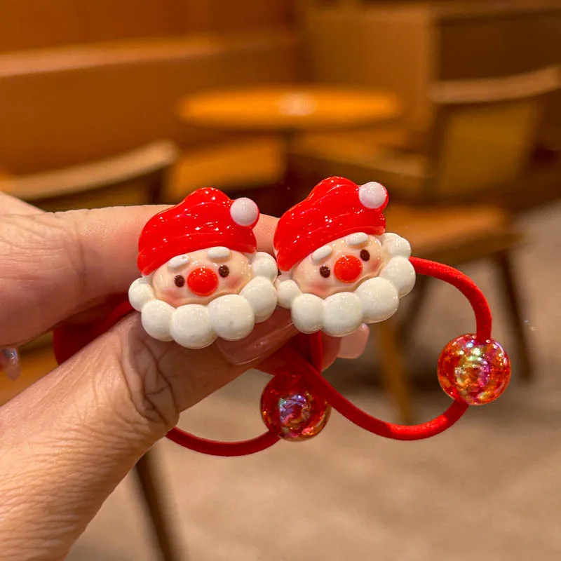 2 قطعة عيد الميلاد الجديد جميل الكرتون الفتيات العصابات الشعر المرنة إكسسوارات الشعر الأطفال العلاقات الشعر الطفل أغطية الرأس #2