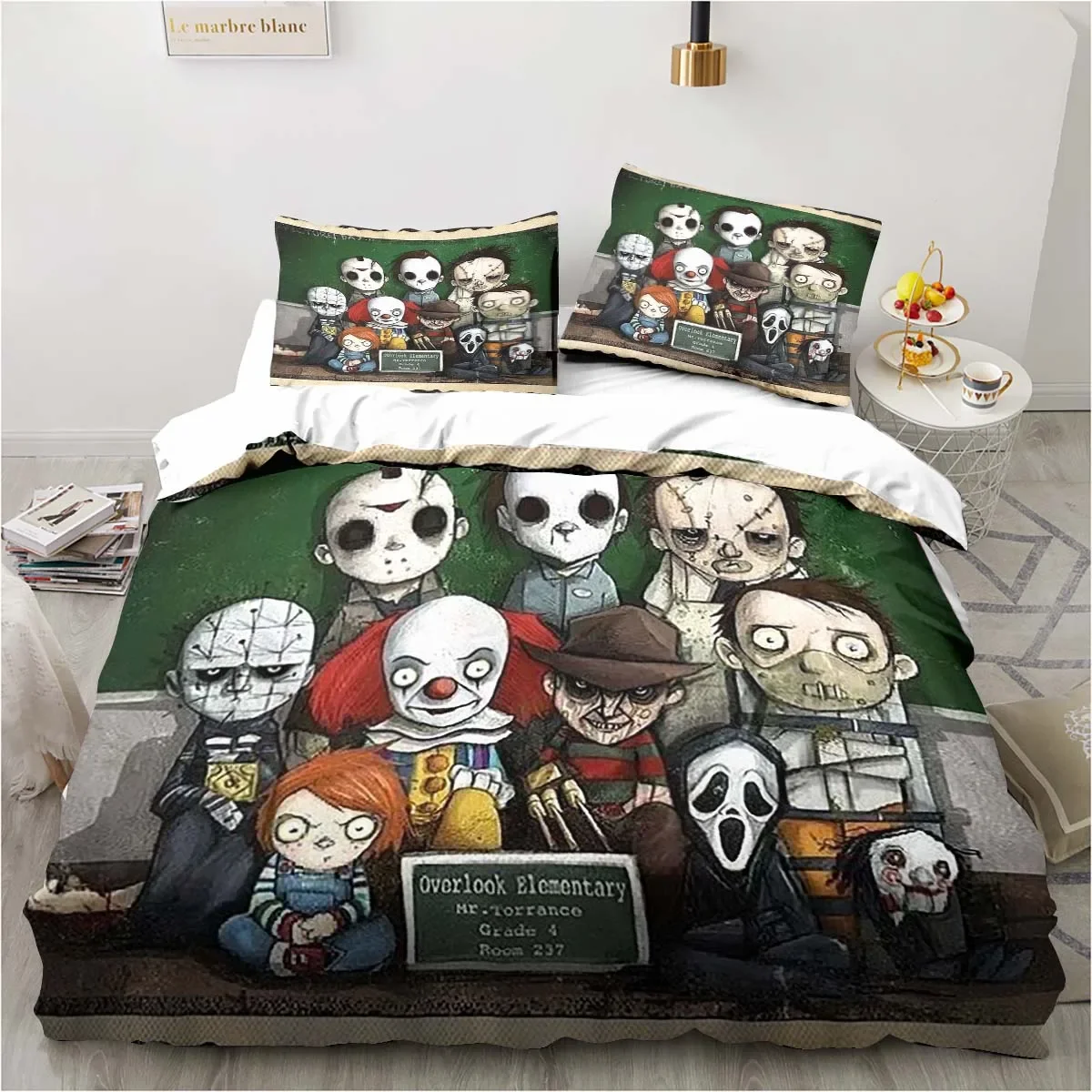 Pennywise-IT Bedding Set Duvet Cover Horror Movie Clown Series Bedroom Decor Double King Size Duvet Cover Pillow Case Bed Set