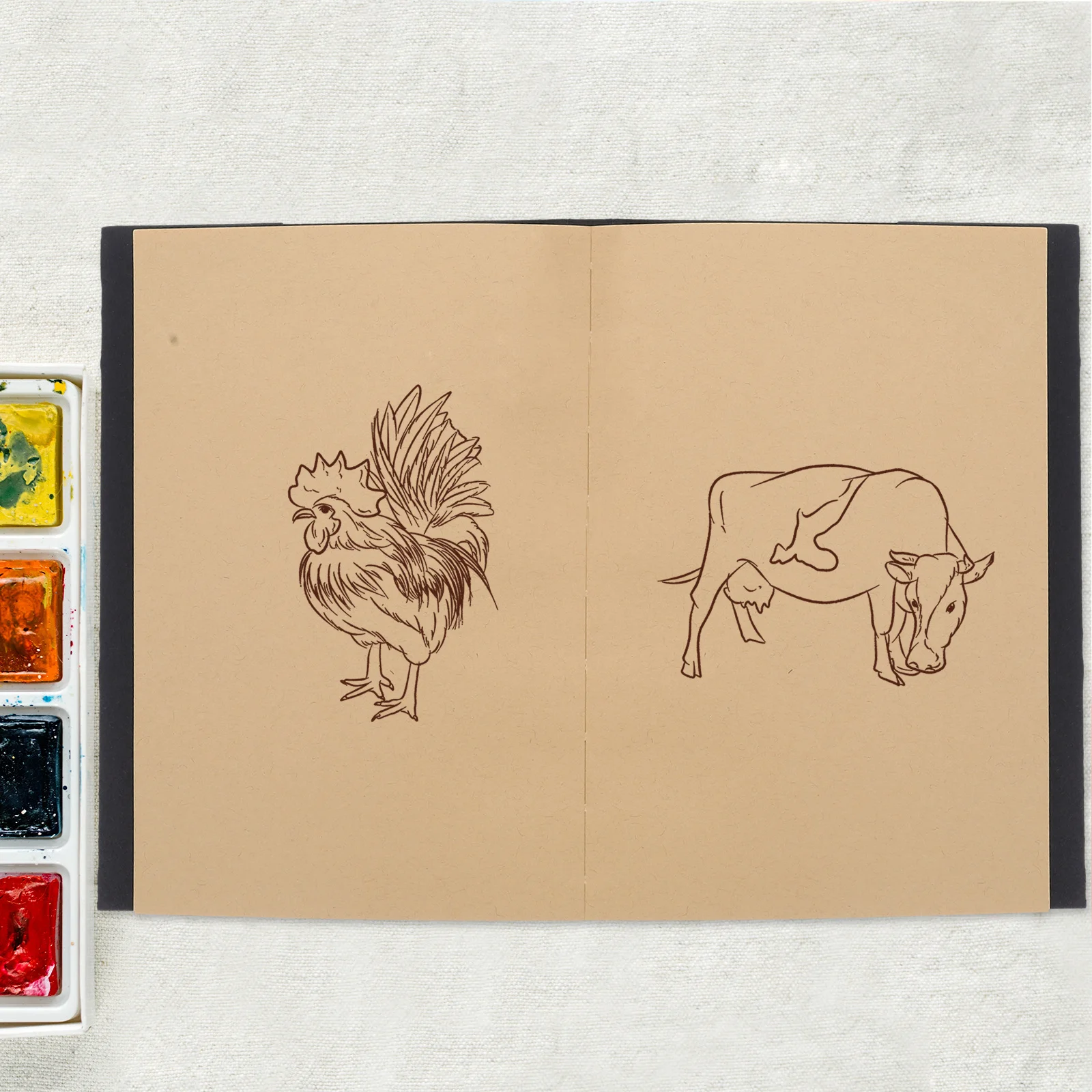 

Kraft Paper Blank Sketchbook Thick Paper Portable Sketch Notebook for Drawing Painting Sketching Artists Students Professionals