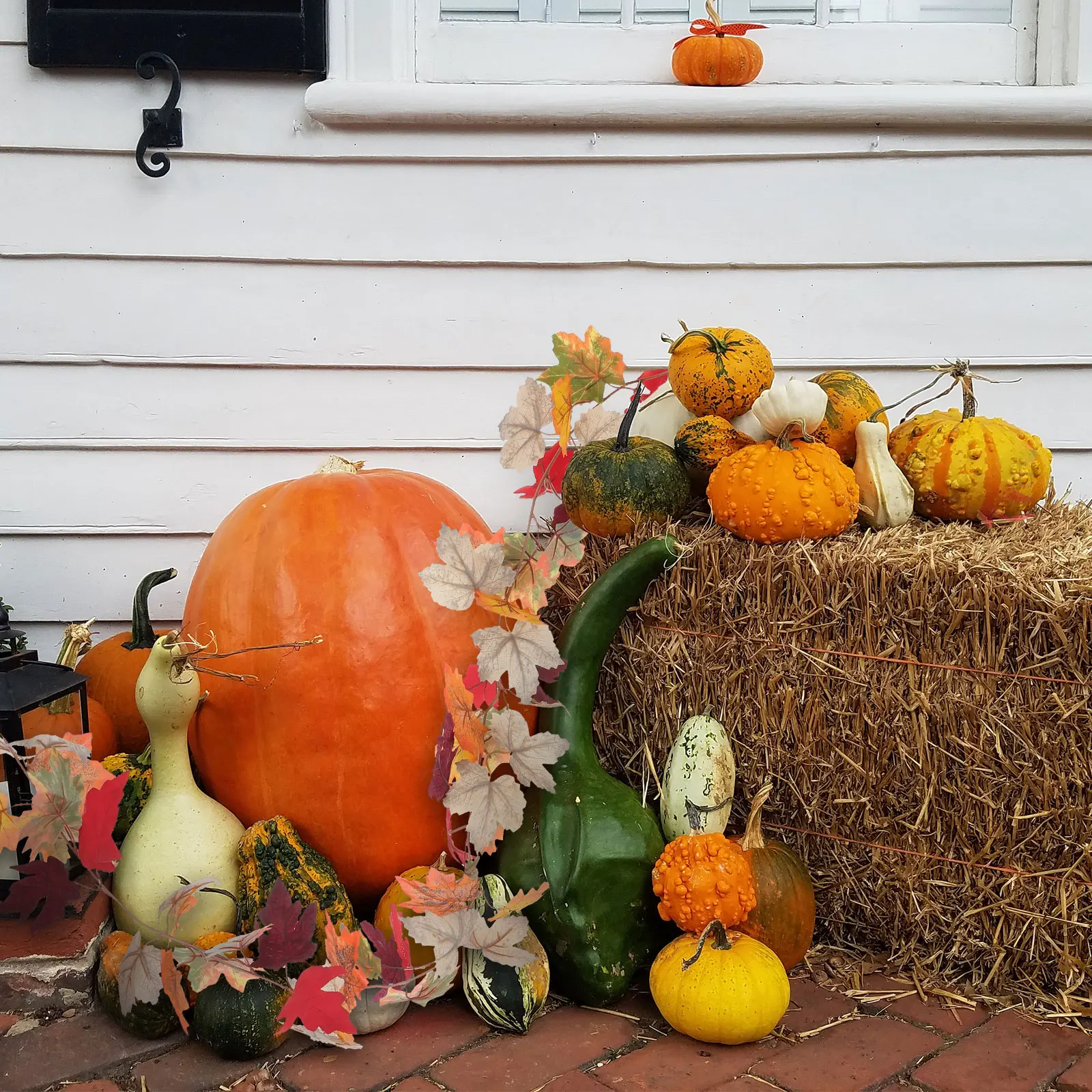 

Maple Leaf Vine Garland 5.74ft Artificial Autumn Leaves Thanksgiving Halloween Fall Home Wedding Fireplace Party Decoration