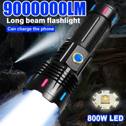 Newest Ultra Powerful Flashlight 9000000LM Super Bright Rechargeable Lamp IPX6 Waterproof Torch 5 Modes Tactical Lantern Hunting