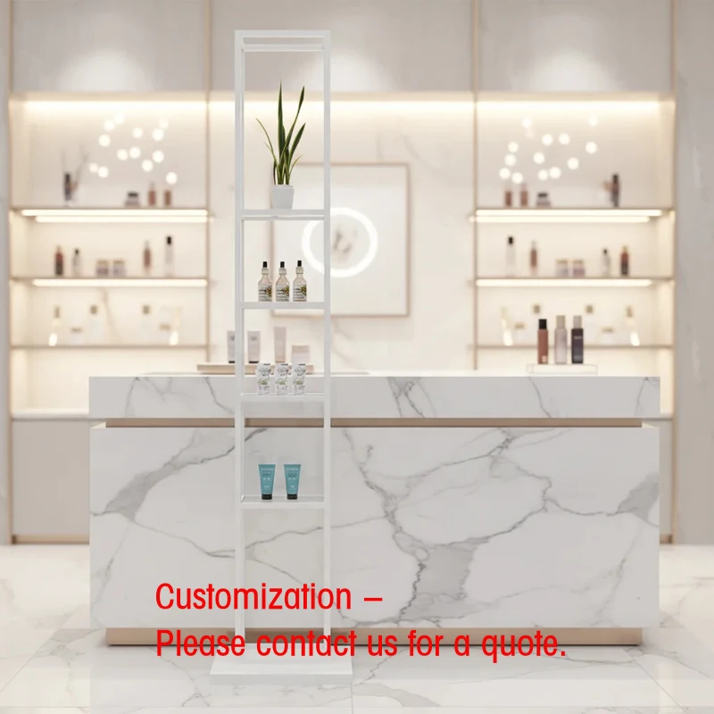 custom.Customized Stainless Steel Perfume Display Cabinet Trendy Barber Beauty Salon Display Rack Cosmetics Shop Counter D
