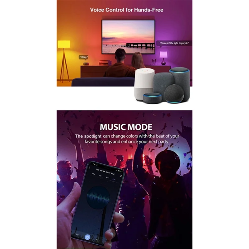 

CABE-5PCS Tuya Wi-Fi GU10 Умная светодиодная лампа с регулируемой яркостью 6 Вт 220 В Smart Life App Control Прожекторная лампа работает с Alexa Google