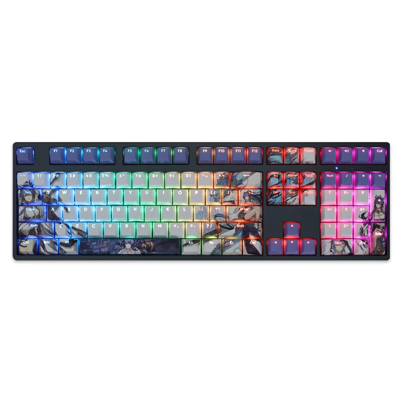 108Key Jogos Keycap Arknights, アークナイツ Ling Caráter Translúcido Perfil Compatível com Teclado Mecânico PBT Cereja