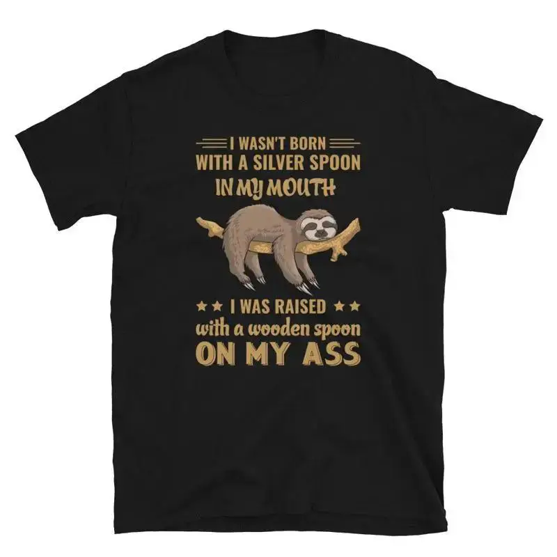 Silver Spoon Funny Novelty Sloth Classic Everyday Sarcastic Gift TShirt
