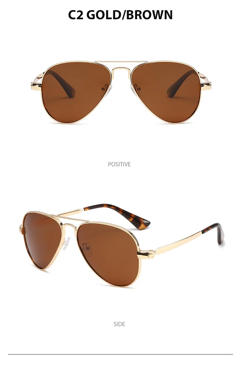 JNPCXI Neue Polarisierte Retro Metall-Doppelbrücken Piloten-Sonnenbrille für Damen Luxus-Sonnenbrille Modische Outdoor-Punk-Sonnenbrille für Herren – Detail 11