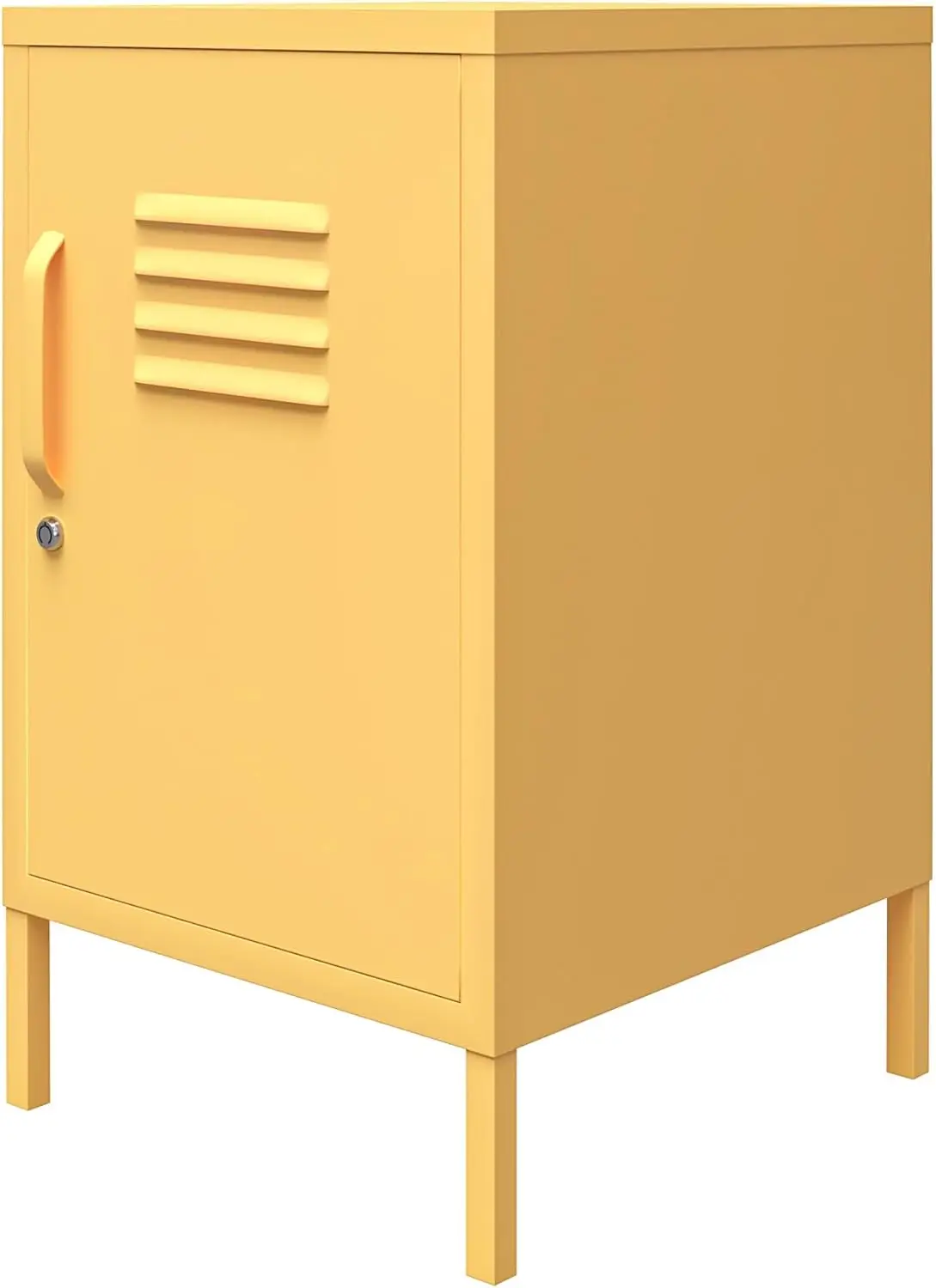 Cache Metal Locker, Yellow End Table