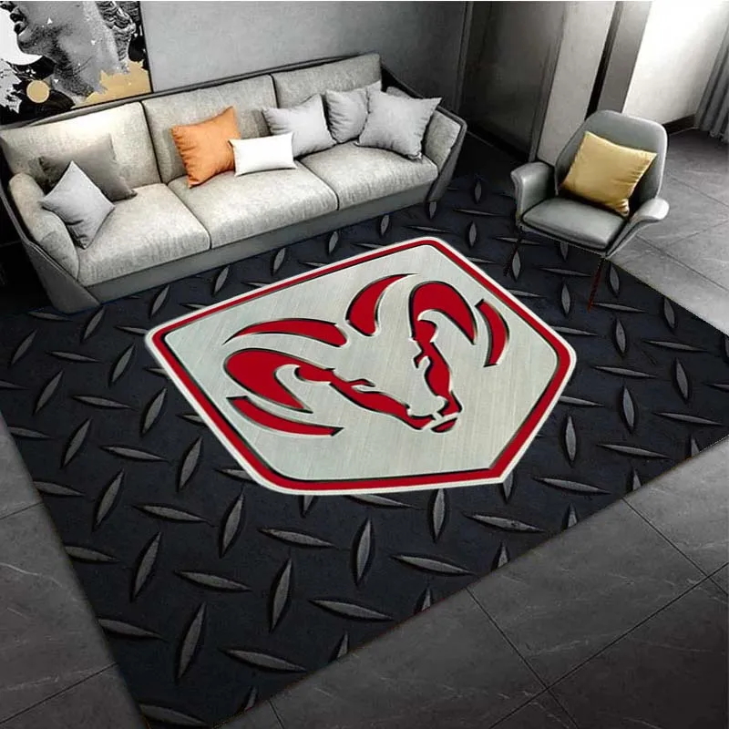 D-Dodge SRT Hellcat Challenger Logo Pattern Area Rugs for Living Room Bedroom Decoration Children Play Room Mat Anti-slip Carpet