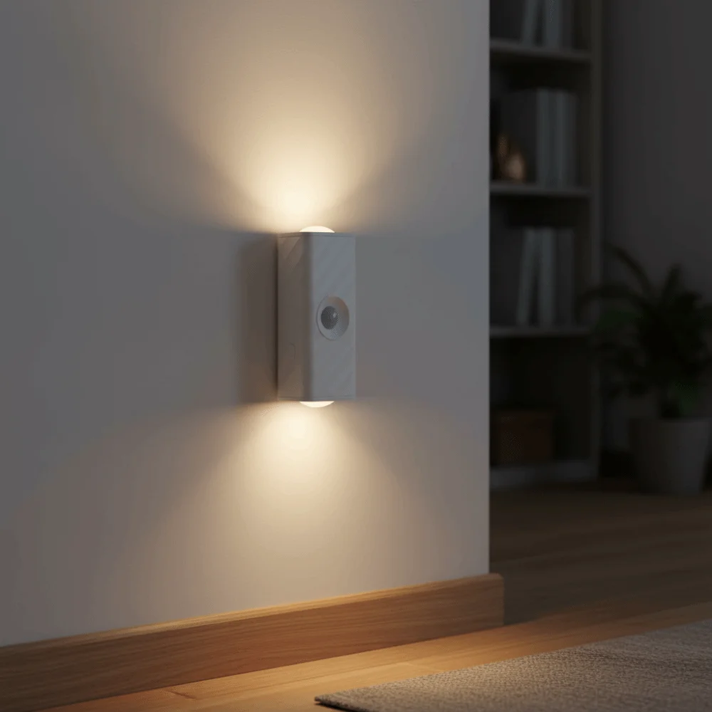 7-Color Gradient Motion Sensor Wall Lights Magnetic Mounting Battery-Powered Dual-Head Magnetic Lights Motion Sensor