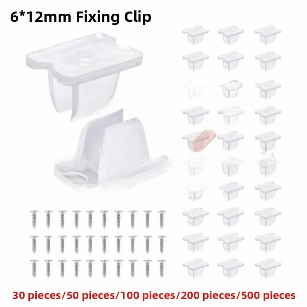 30-500pcs LED Strip Holder Clip Waterproof Mounting Bracket For 5-6mm Silicone Strip Light Outdoor DIY Decoration