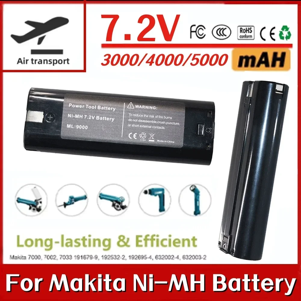 

7.2V 3000/4000/5000mAh Ni-MH Alternative Battery Suitable For Makita 7000 7002 7033 191679-9 192532-2 192695-4 632002-4 632003-2