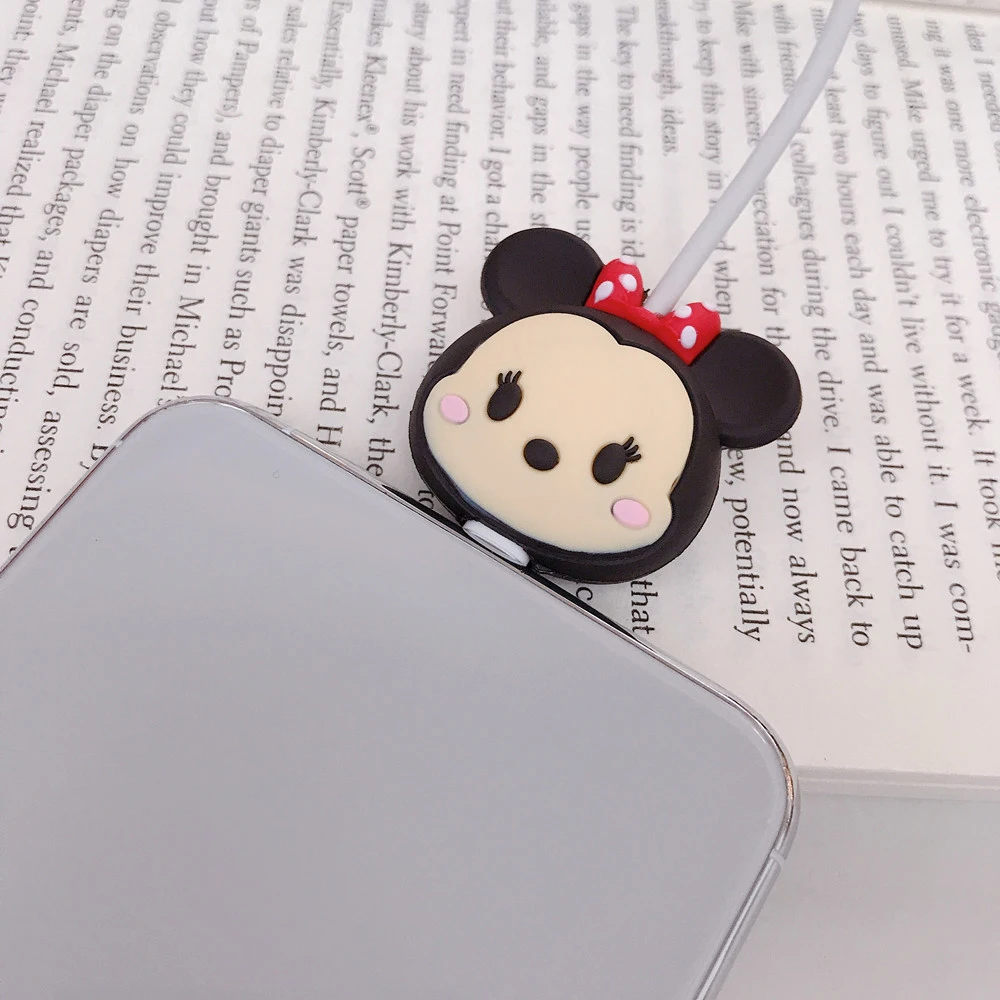 Cute Cartoon Cable Winder Protector Cable Wire Organizer Saver Holder Data Cable Phone Cord Protector Accessories for iPhone