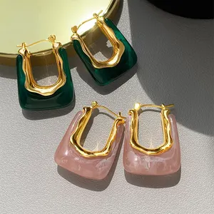 Anting Resin Transparan Merah Muda Hijau untuk Wanita Anak Perempuan Anting Pejantan Geometris Tidak Beraturan 2023 Perhiasan Telinga Trendi Baru untuk Pesta 12 mata jahat hijau penjualan terbaik - №
