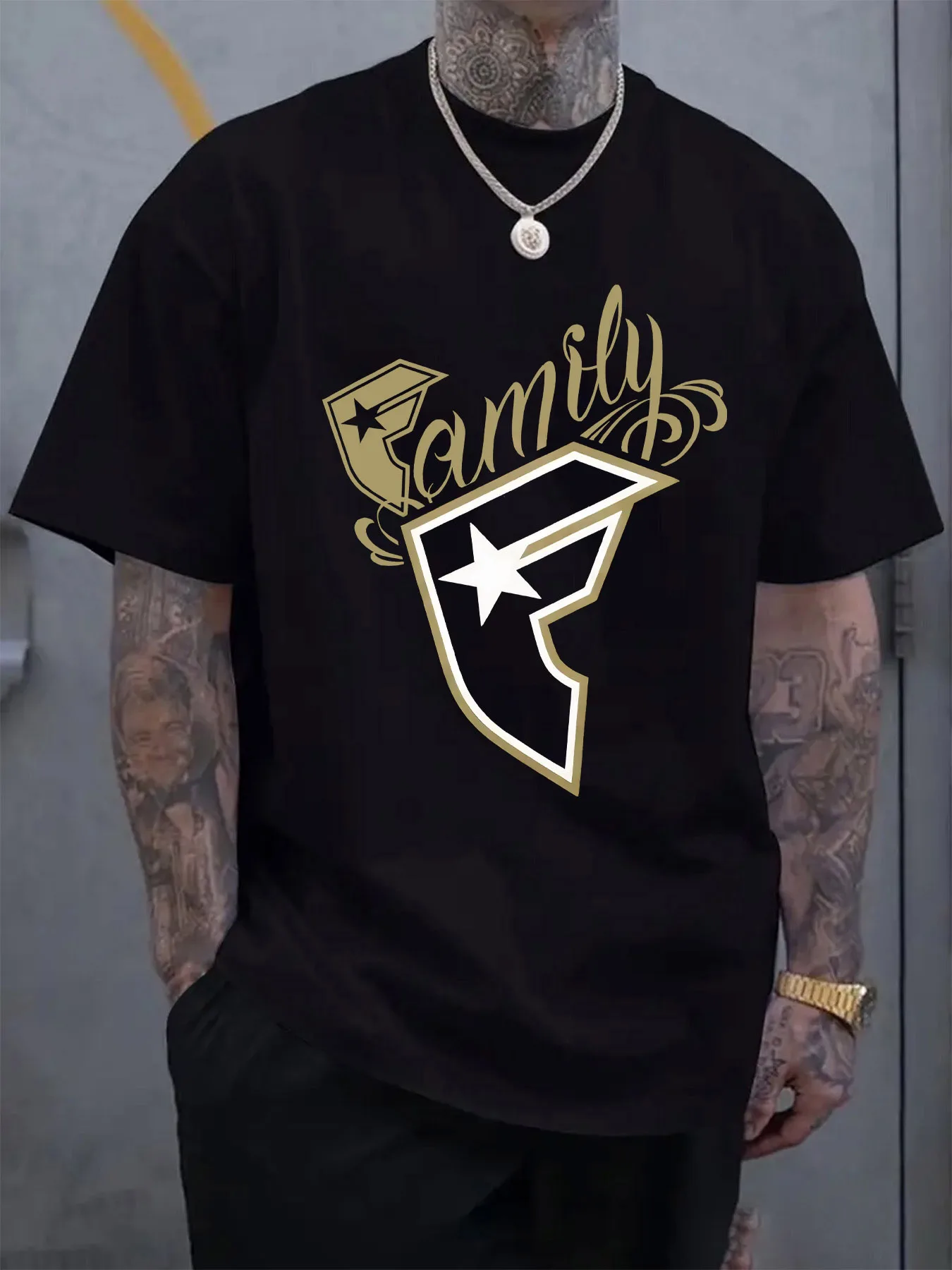 Men's Casual T-Shirt Family Graphic Print Breathable Regular Fit Summer Spring Outdoor Top Relaxed Style Tee Smooth Texture